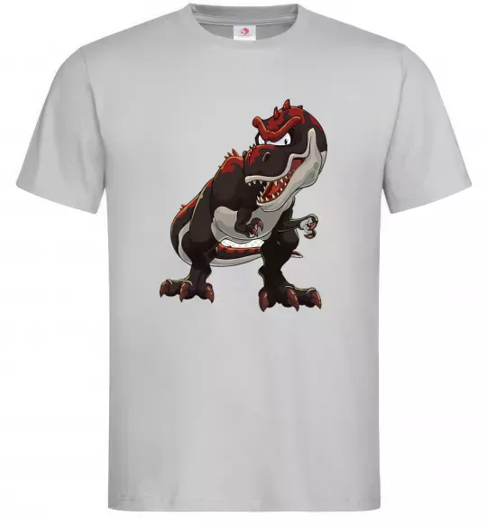 Чоловіча футболка Червоний динозавр Сірий фото