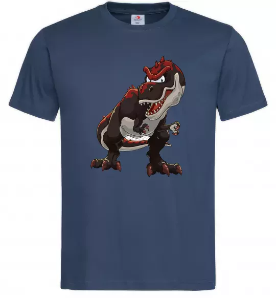 Чоловіча футболка Червоний динозавр Темно-синій фото