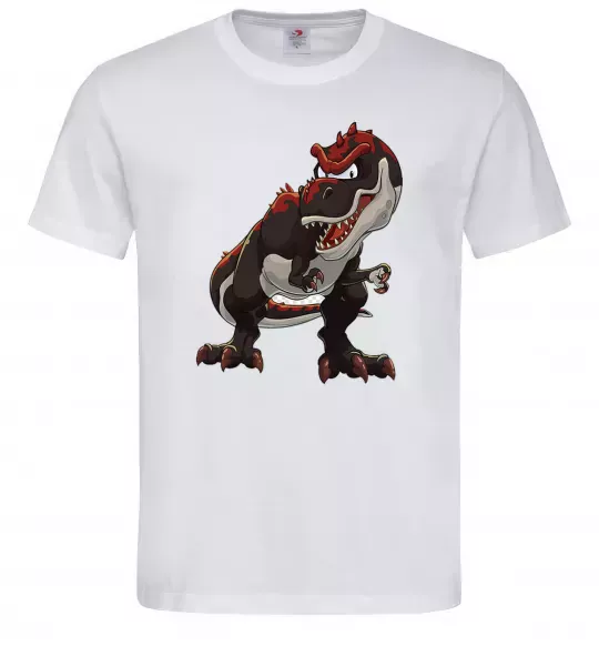 Чоловіча футболка Червоний динозавр Білий фото
