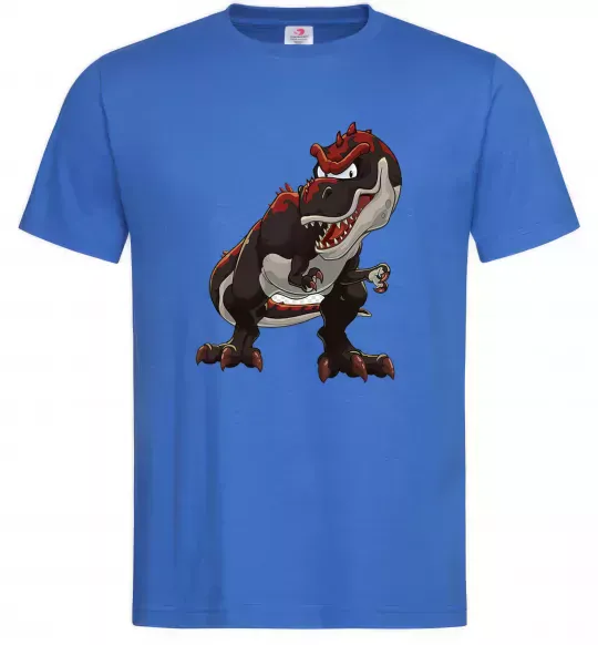 Чоловіча футболка Червоний динозавр Яскраво-синій фото