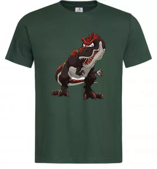 Чоловіча футболка Червоний динозавр Темно-зелений фото