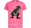 Детская футболка Красный динозавр Ярко-розовый фото