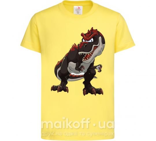Дитяча футболка Красный динозавр Лимонний фото