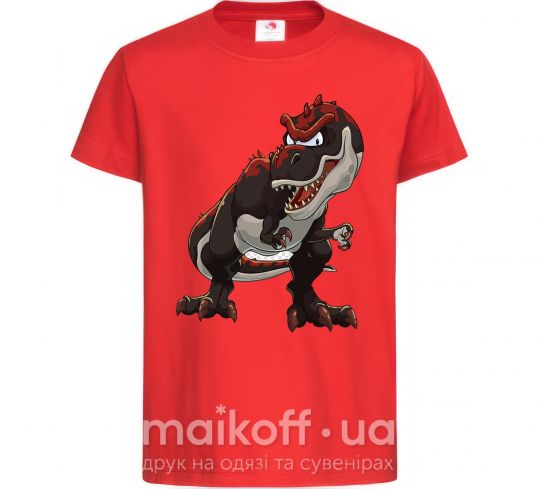 Детская футболка Красный динозавр Красный фото