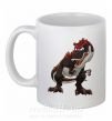 Чашка керамическая Красный динозавр Белый фото