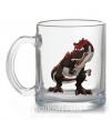 Чашка скляна Красный динозавр Прозорий фото