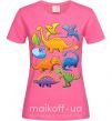 Женская футболка Little dinos art Ярко-розовый фото