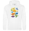 Мужская толстовка (худи) Little dinos art Белый фото