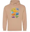 Женская толстовка (худи) Little dinos art Песочный фото