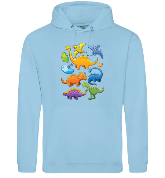 Жіноча толстовка (худі) Little dinos art Блакитний фото
