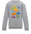 Детский Свитшот Little dinos art Серый меланж фото