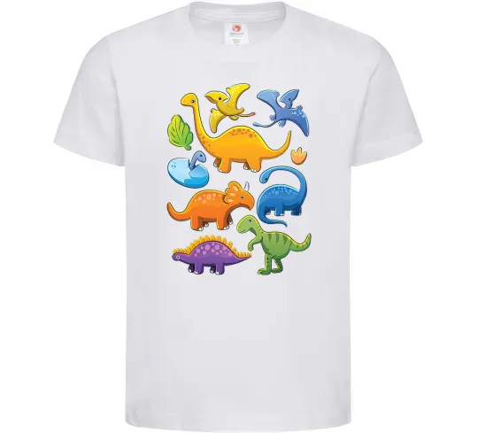 Детская футболка Little dinos art Белый фото