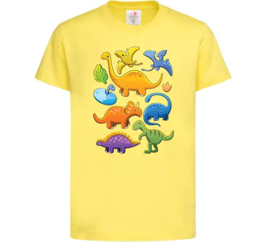 Детская футболка Little dinos art Лимонный фото