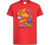 Детская футболка Little dinos art Красный фото