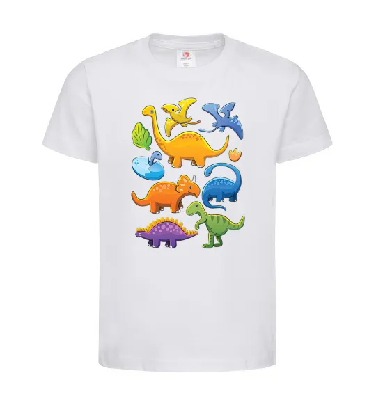 Детская футболка Little dinos art Белый фото