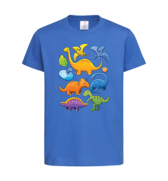 Детская футболка Little dinos art Ярко-синий фото
