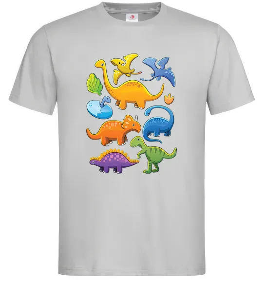 Мужская футболка Little dinos art Серый фото