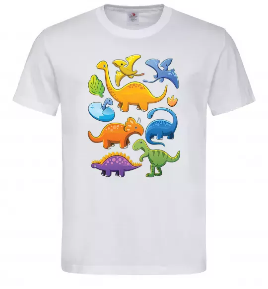 Мужская футболка Little dinos art Белый фото