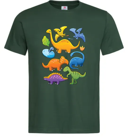 Мужская футболка Little dinos art Темно-зеленый фото