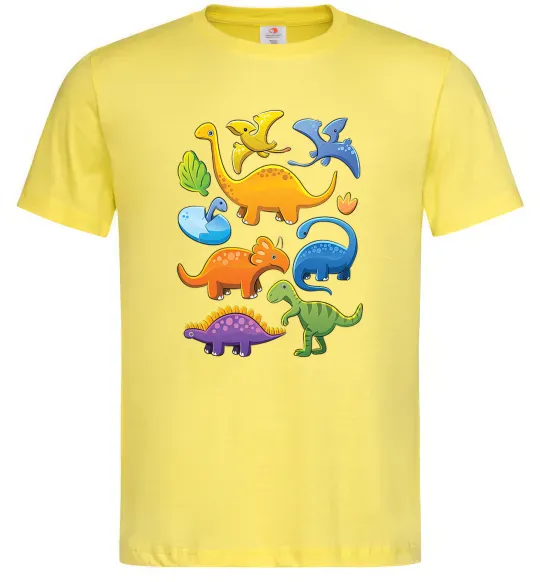 Мужская футболка Little dinos art Лимонный фото