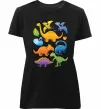 Жіноча преміум футболка Little dinos art Чорний фото