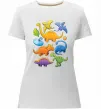 Жіноча преміум футболка Little dinos art Білий фото