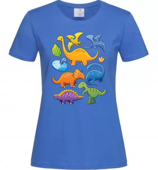 Женская футболка Little dinos art Ярко-синий фото