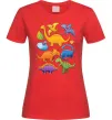 Женская футболка Little dinos art Красный Женская футболка Little dinos art Красный фото