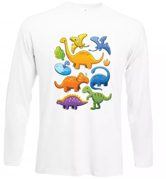Лонгслів Little dinos art Білий фото