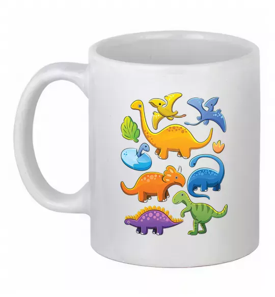 Чашка керамічна Little dinos art Білий фото