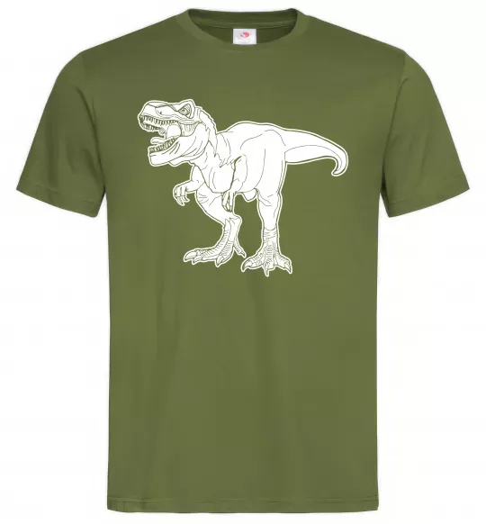 Мужская футболка Standing dino Оливковый фото