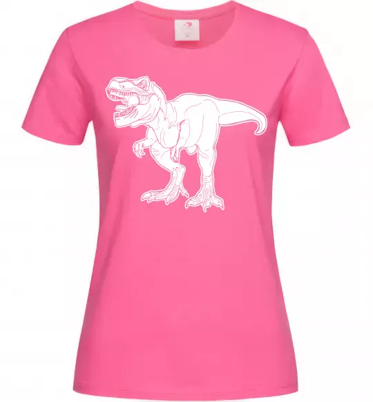 Жіноча футболка Standing dino Яскраво-рожевий фото