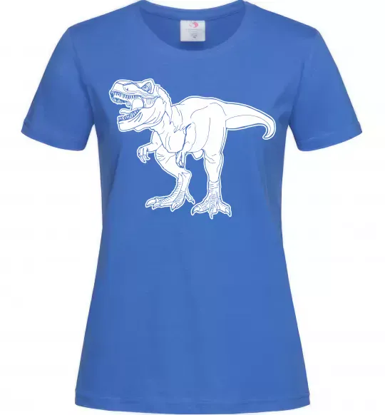 Жіноча футболка Standing dino Яскраво-синій фото