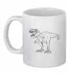 Чашка керамічна Standing dino Білий фото