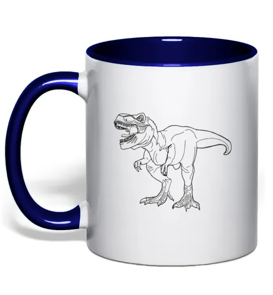 Чашка с цветной ручкой Standing dino Глубокий темно-синий фото