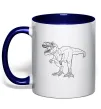 Чашка с цветной ручкой Standing dino Глубокий темно-синий фото