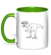 Чашка с цветной ручкой Standing dino Зеленый фото
