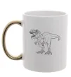 Чашка с цветной ручкой Standing dino Золото фото