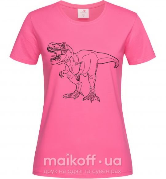 Женская футболка Standing dino Ярко-розовый фото