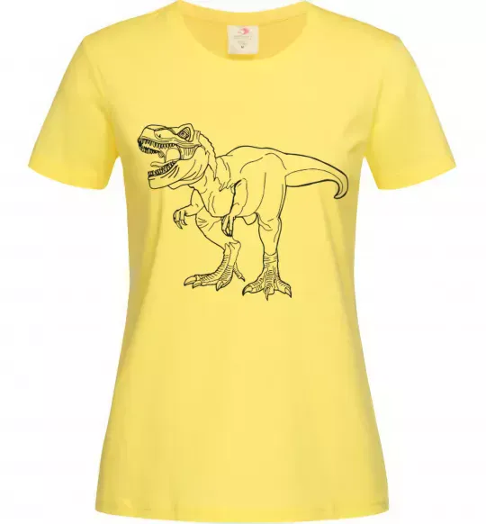 Жіноча футболка Standing dino Лимонний фото