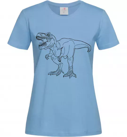 Жіноча футболка Standing dino Блакитний фото