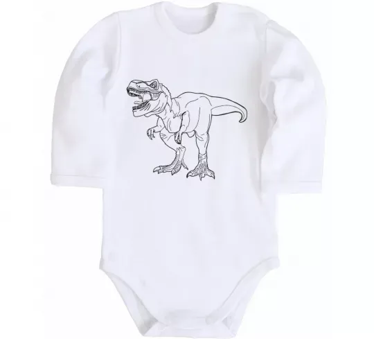 Детский боди Standing dino Белый фото