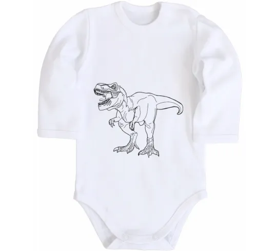 Дитячий бодік Standing dino Білий фото