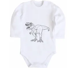 Детский боди Standing dino Белый фото