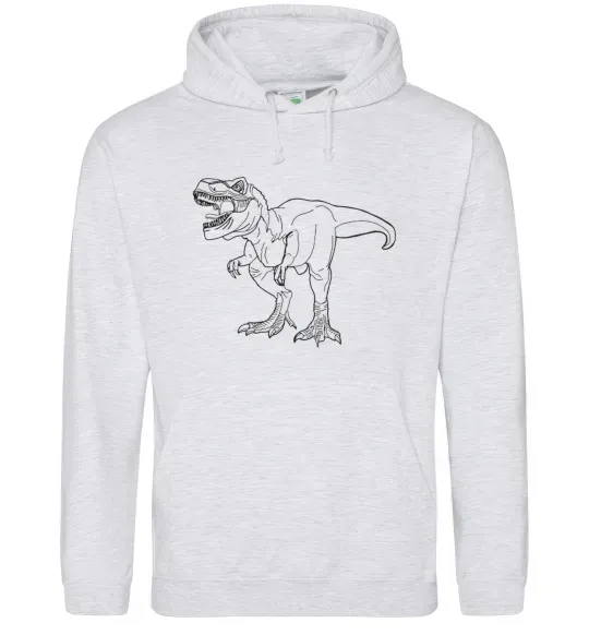 Мужская толстовка (худи) Standing dino Серый меланж фото