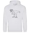Мужская толстовка (худи) Standing dino Серый меланж фото