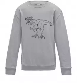 Детский Свитшот Standing dino Серый меланж фото