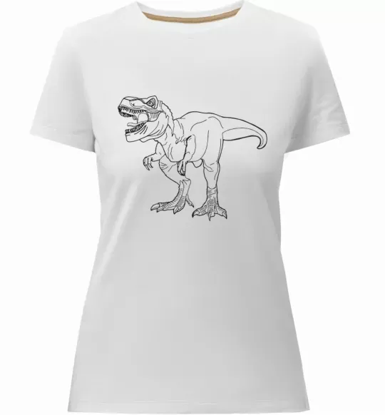 Женская премиум футболка Standing dino Белый фото