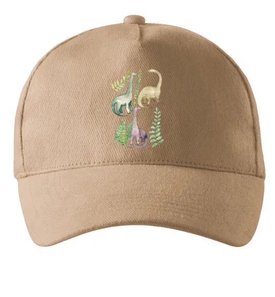 Кепка Watercolor dinos Песочный фото