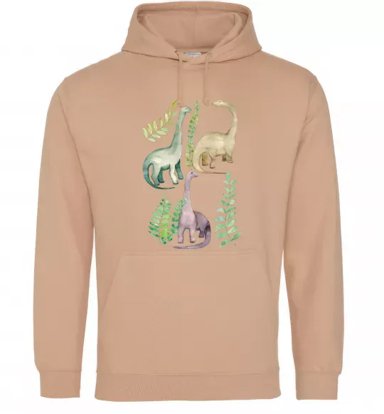Чоловіча толстовка (худі) Watercolor dinos Пісочний фото